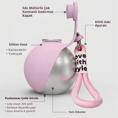 PETIVYO HydroPaw™  Paslanmaz Çelik Taşınabilir Köpek Su Matarası